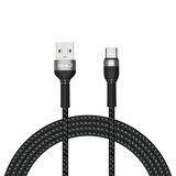 Shira Serisi Type-C USB File Örgü Şarj Kablosu 2m
