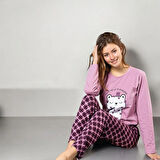 Lukitus Baskılı LikralI Kadın Pijama Takımı