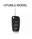 Audi A1 A3 A4 A5a 6a A7 Q3 Q5 Q7 Silikon Anahtar Koruma Kılıfı Sarı Renk