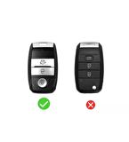 Kia Rio Ceed Soul Sportage Sorento Carens Picanto Lüks Anahtar Koruma Kılıfı Sustasız 3 Tuşlu