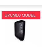 Golf 8 2021+ Caddy 2021+ Tiguan 2024+ Uyumlu Anahtar Kılıfı 2.Resime Bakınız Beyaz/Krom