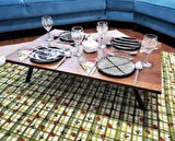 NİFİART Katlanır Yer Sofrası Hamur Açma Sunum Masası Ceviz 60x90 cm