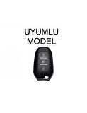 Peugeot 208 308 508 2008 3008 5008 Rifter Anahtar Koruma Kılıfı Far Tuşlu Beyaz/Krom
