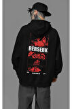 Anime Karakter Berserk Baskılı Unisex Oversize Hoodie