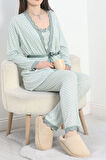 SeKa Viskon 3'Lü Set Pijama Takımı Mint - 70099.1050.