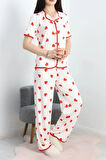 SeKa Milan 3'Lü Pijama Takımı Seti Beyazkırmızı - 50596.1857.