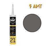 Selsil Silikonize Mastik ANTRASİT GRİ 500 gr. - 5 Adet
