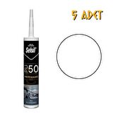Selsil Poliüretan Mastik Yapıştırıcı PU50 BEYAZ 280 ml. - 5 Adet