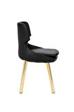 GOLD METAL AYAKLI SALON/MUTFAK SANDALYESİ SELEKULAK (DERİ)