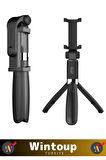 Tüm Telefonlarla Uyumlu Ayarlanabilir Kumandalı 2'si 1 Arada Tasarım Tripod Selfie Çubuğu