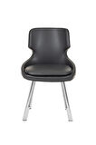KROM METAL AYAKLI SALON/MUTFAK SANDALYESİ SELEKULAK (DERİ)
