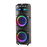 Senon GD-2016 Dijital LED Göstergeli FM Radyolu Mikrofonlu RGB TWS Çift 12 inç Stereo Bass Kablosuz Karaoke Hoparlör