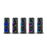 Senon GD-2016 Dijital LED Göstergeli FM Radyolu Mikrofonlu RGB TWS Çift 12 inç Stereo Bass Kablosuz Karaoke Hoparlör
