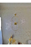 Gold Serenity Büyük Boy ( 30x80cm )-modern Dekoratif Metal Duvar Saati