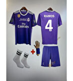 Yenteks  2017 Card?iiff Ligi Sergio Ramos Çocuk Alt-Üst Takım Çorap+Bileklik