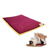 pawdaz Serin (60X40CM) - 4 Mevsim Kedi/ Köpek Matı, Sıcak Veya Soğuk Kullanılabilen Minder Yatak (bordo)