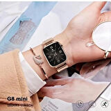 Haino Teko G9 Mini Gold Yetişkin 41MM Kadın Akıllı Saat 3 KORDON-BİLEKLİK HEDİYELİ