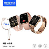 Haino Teko G9 Mini Gold Yetişkin 41MM Kadın Akıllı Saat 3 KORDON-BİLEKLİK HEDİYELİ