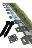 Sert Düz Metal Galvaniz Çim Ayırıcı 4 M 2 x 2 M Çim Sınırlayıcı Çim Ayracı Çim Ayırıcı