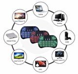 Yeni Nesil Işıklı Kablosuz Mini Klavye Ev Ofis İçin  Tv Televizyon Ps3  Uyumlu Dokunmatik Mouse
