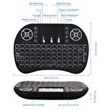 Yeni Nesil Işıklı Kablosuz Mini Klavye Ev Ofis İçin  Tv Televizyon Ps3  Uyumlu Dokunmatik Mouse