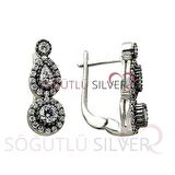 rodyumlu zirkon taşlı elmas montürlü tria damla modeli üçlü set