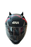 Kask süsü -3 lü set Kedi kulağı,kask boynuzu ve Rüzgar Tutmaz kedi kulağı sağ sol takım-siyah