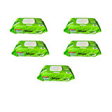 Sleepy Extra Doğal Aloe Vera Özlü Yüzey Temizlik Islak Havlusu - 100'lü 5 Paket