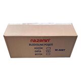 Nazenin Düz Kilitsiz Şeffaf Orta Boy Buzdolabı Yemek Gıda Poşeti Torbası- 24x38 Cm. - 30'lu 50 Paket