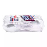 Poppy Plastik Lüx Şeffaf Kaşık - 18 Cm. - 3.2 Gr. - 50 Adetlik 3 Paket