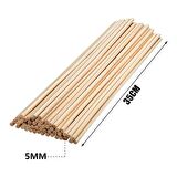 Ahşap Bambu Maket Patates Kızartma Çubuğu Çöp Şiş - Boy : 35 Cm./ En : 5 mm. - 300 Adet