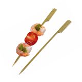 Ahşap Yassı Tutamaklı Saplı Çöp Şiş - Boy : 12 Cm. - 100 Adetlik 5 Paket