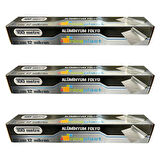 Niceplast Alüminyum Folyo - 45 Cm. x 100 Metre - 12 Mikron - 3 Paket