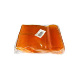 Plastik Şeffaf Turuncu Sup Kaşık - Tatlı Dondurma Kaşığı - 12.5 Cm. - 50 Adetlik 10 Paket