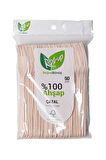 Roll-Up Doğaya Dönüş Ekolojik Doğal Doğa Dostu %100 Ahşap Çatal - 16 Cm. - 50'li 3 Paket 