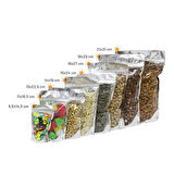 Doypack Pencereli Metalize Kilitli Kese Kağıdı - 500 Gramlık - 16x27x8 Cm. - 100 Adet