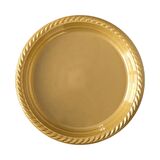 Kullan At Altın Renkli Parti Davet Plastik Tabak - 22 Cm. - 24 Adetlik Paket