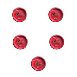 Roll-Up Kullan At Renkli Kırmızı Parti Davet Plastik Tabak - 22 Cm. - 25 Adetlik 5 Paket