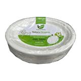 Roll-Up Nature Ekolojik Karton Kağıt Tek Kullanımlık Oval Tabak - 20x26 Cm. - 50 Adetlik 1 Paket