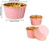 Dolphin Muffin Kağıt Karton Altın Pembe Cupcake Kek Kalıbı Kapsülü Kabı - 25 Adetlik 10 Paket