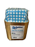Dolphin Muffin Kare Kağıt Mavi Puantiyeli Altın Cupcake Kek Kalıbı Kapsülü Kabı - 25 Adetlik 1 Paket