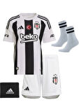 Yenteks Beşiktaş İç Saha 24/25 Sezon Siyah Beyaz Çocuk Forması 4 Parça
