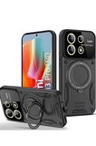 Redmi Note 13 4G Kılıf Joy Lens Standlı Kapak - Siyah