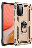 Galaxy A72 Kılıf Sofya Yüzüklü Silikon Kapak - Gold