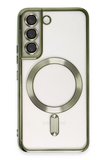 Galaxy S22 Kılıf Kross Magneticsafe Kapak - Koyu Yeşil