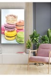 Tekli Dikey Kanvas Tablo Renkli Fransız Makoranlar Macaroons Kanvas Duvar Tablosu