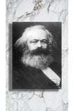 Tekli Dikey Kanvas Tablo, Karl Marx Siyah Beyaz Portre Dekoratif Kanvas Duvar Tablosu