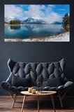 Tekli Yatay Kanvas Dekoratif Duvar Tablosu, Canmore Alberta Canada, Güneşli Kış