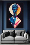 Tekli Dikey Kanvas Dekoratif Duvar Tablosu Modern Sanat Yunan Heykeli İllüstrasyon