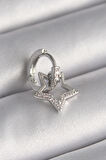 316L Çelik Gümüş Renk Zirkon Taşlı Sallantı Yıldız Model Tragus Piercing - TJ-PR1317